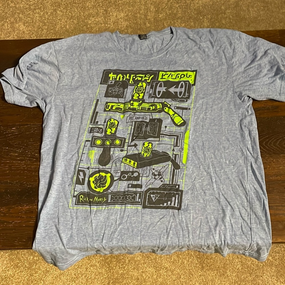 Japanese Rick and Morty shirt sky blue